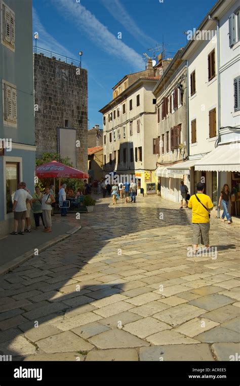 Porec Croatia Street Scene Stock Photo Alamy