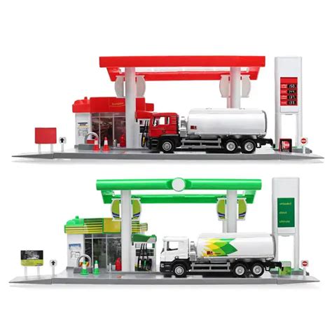 Brand New Model Toys Gas Petrol Service Station With 164 Diecast Toy