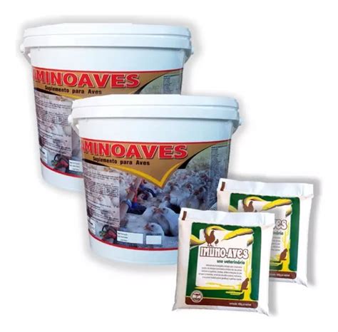 Aminoaves 2kg Mineral Aves Galinha Frango Imunoaves 2un