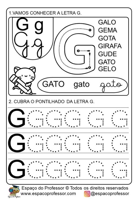 Atividades Para Educação Infantil Atividade Letra G