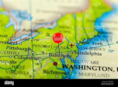 Baltimore Map Baltimore Pin Map Close Up Of Baltimore Map With Red
