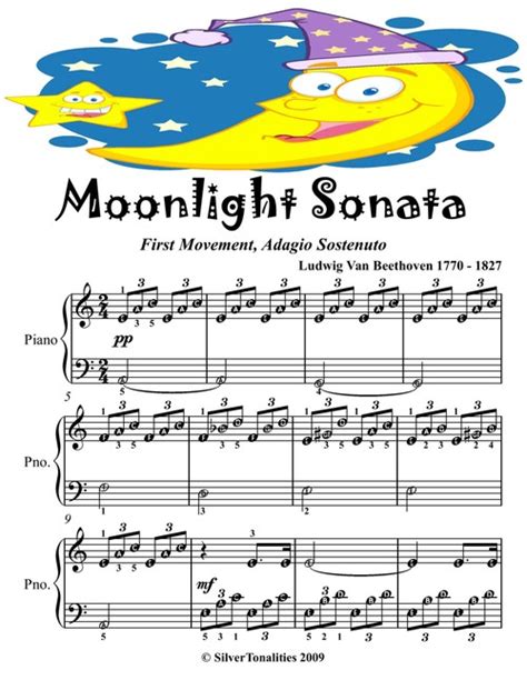 Moonlight Sonata 1st Mvt Easy Piano Sheet Music Junior Download A