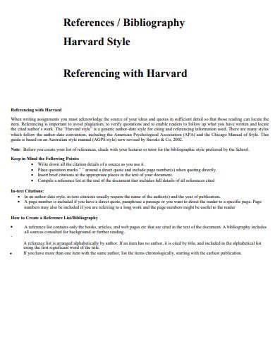 Harvard Reference Style - 29+ Examples, Format, How to write, PDF