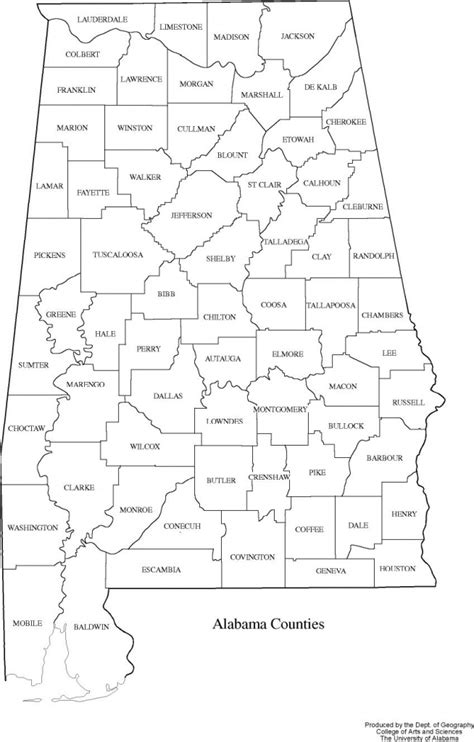 Printable Map Of Alabama Counties And Cities