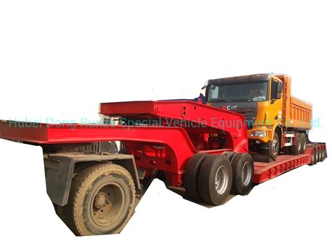 Ton Hydraulic Detachable Gooseneck Lowbed Trailer Axles Front