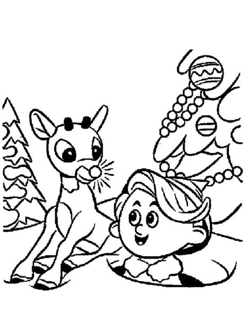 Rudolph Elves Coloring Page Sketch Coloring Page