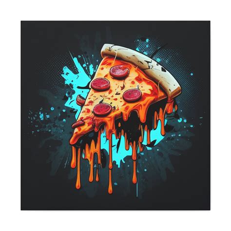 Pepperoni Pizza Graffiti Pop Art Canvas Art Print Pizza Art Etsy