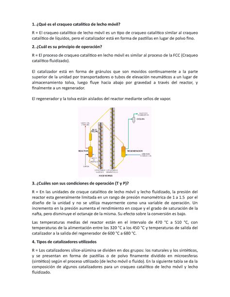 Craqueo Catalitico De Lecho Movil Qu Es El Craqueo Catal Tico De