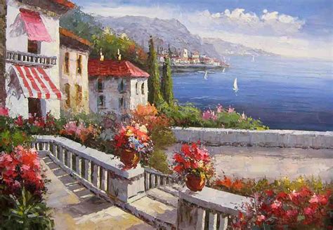 Mediterranean Landscape Painting at PaintingValley.com | Explore ...