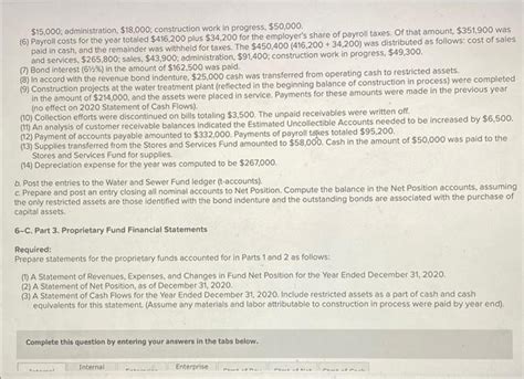 Solved C Part Internal Service Fund Transactions The Chegg