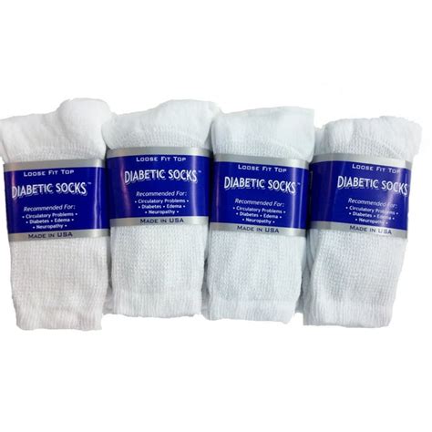 Physicians Approved Loose Fit 12 Pairs Of Mens White Diabetic Crew Socks 13 15 King Size Made In