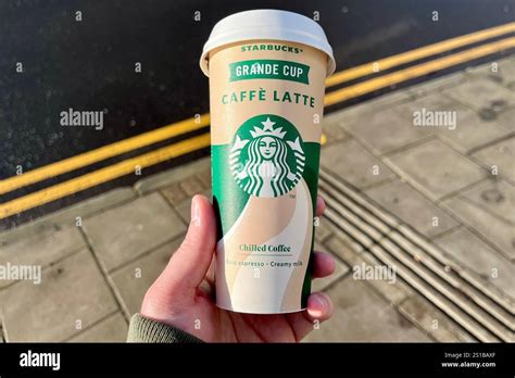 Large Starbucks Caffe Latte Chilled Drink Hi Res Stock Photography And