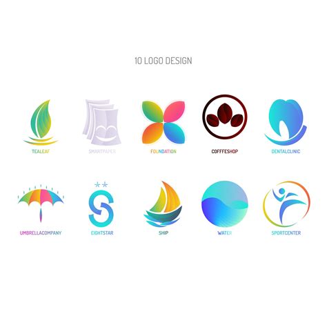 Premium Vector | 10 Element Logo with gradient color