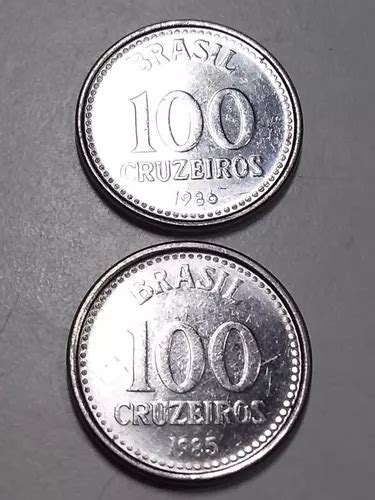 2 Moedas Do Brasil 100 Cruzeiros 1985 1986 MercadoLivre