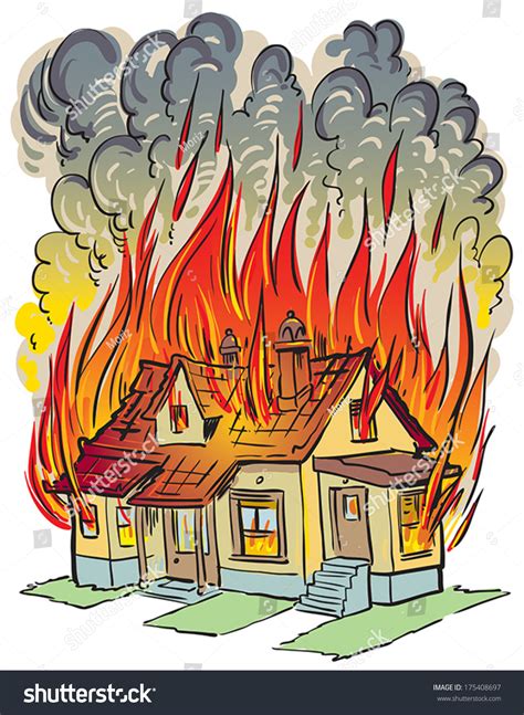 House On Fire Stock Vector 175408697 Shutterstock