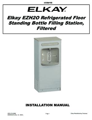 Fillable Online Elkay Ezh O Refrigerated Floor Standing Bottle Filling