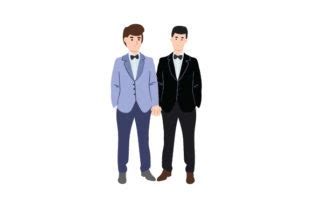 Same Sex Male Wedding Couple Fichier De D Coupe Svg Par Creative