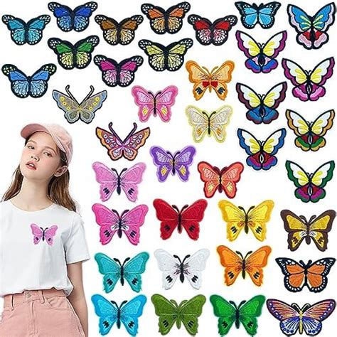 37 Pcs Butterfly Iron On Patches Butterfly Embroidered