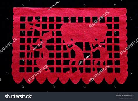 Colored Papel Picado Offering Mexican Tradition Stock Photo