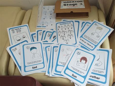 60 Makaton A5 Flash Card Stage 1 Course Alphabet Poster Sen Autism Salt