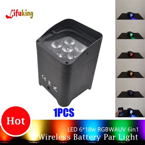 Pcs Led Wireless Battery Stage Par Light Dmx Rgbwy Uv X W In