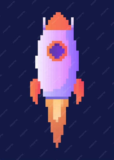 Premium Vector | Pixel rocket concept