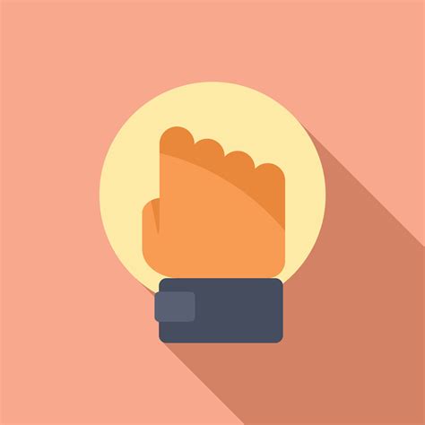 Leader Fist Rise Up Icon Flat Leadership Success 43296481 Vector Art