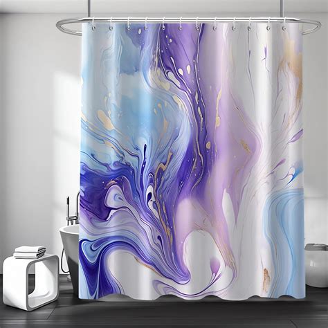 Amazon Ruelvth Purple Shower Curtain Modern Purple And Blue