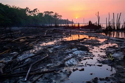 Destruction Des Forêts De Mangroves Et Des écosystèmes Côtiers Photo