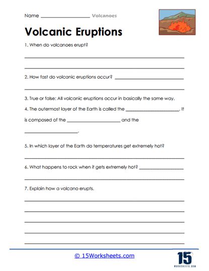 Volcanoes Worksheets - 15 Worksheets.com