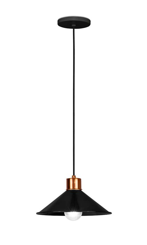 Lustre Pendente Queens Moderno Preto E Cobre Polido Spotline