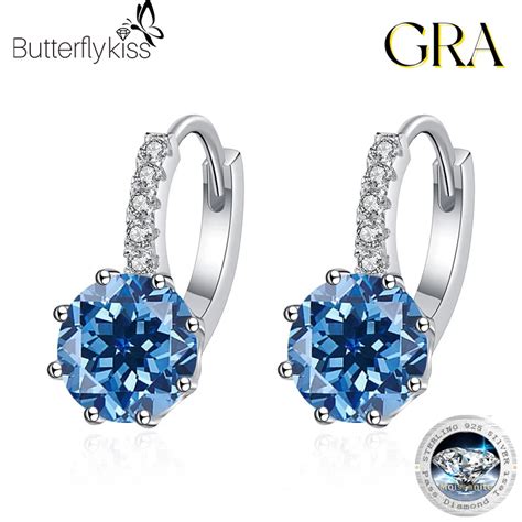 Butterflykiss D Color Moissanite 4CT Earrings For Women S925 Sterling