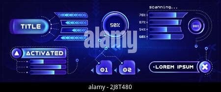 HUD Futuristic Loading Bars Game Or Program UI Interface Vector
