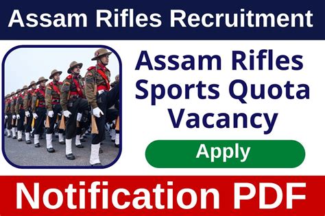 Assam Rifles Recruitment 2023 Sports Quota Notification PDF Apply Online