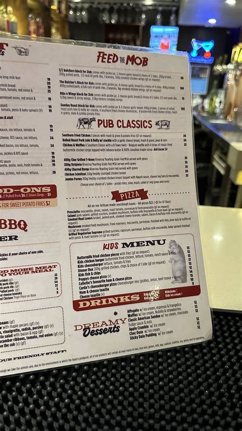 Menu At The Oxford Bathurst Restaurant Bathurst