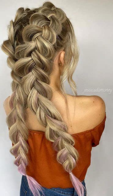 50 Cute Hairstyles For Any Occasion Pink Hair Double Dutch Braids