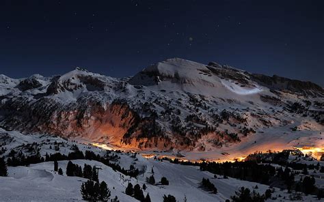 Landscape Night Nature Sky Snow Winter Evening Atmosphere