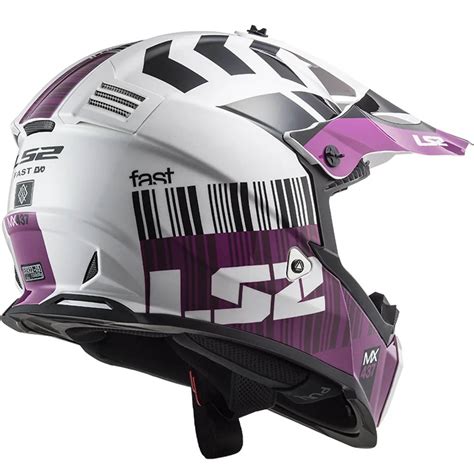 Casco Ls Mx Fast Evo Xcode Blanco Violeta V Cascos