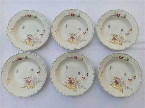 Assiettes Creuses En Fa Ence De Gien Mod Le Montpellier Fleurs De