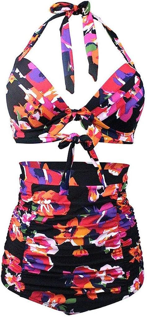 Damen Bikini Set Frau Mädchen Hübsche Mode Dame Floral Zweiteiler Tankini Badeanzug Sexy