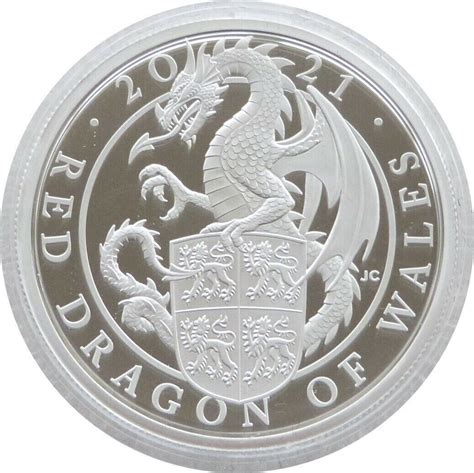 Queens Beasts Red Dragon Of Wales Silver Proof Oz Coin