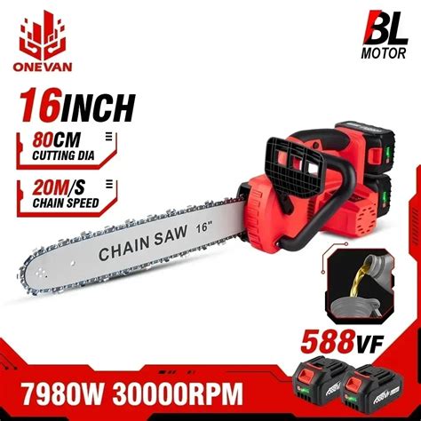 ONEVAN 7980W Electric Chain Saw 16 Inch Brushless Motor Electric