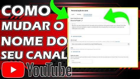 COMO MUDAR O NOME DO SEU CANAL DO YOUTUBE RÁPIDO E FÁCIL TUTORIAL 2021