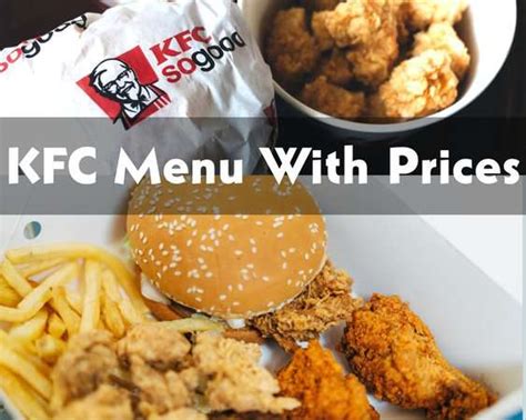 Kfc Menu Price List