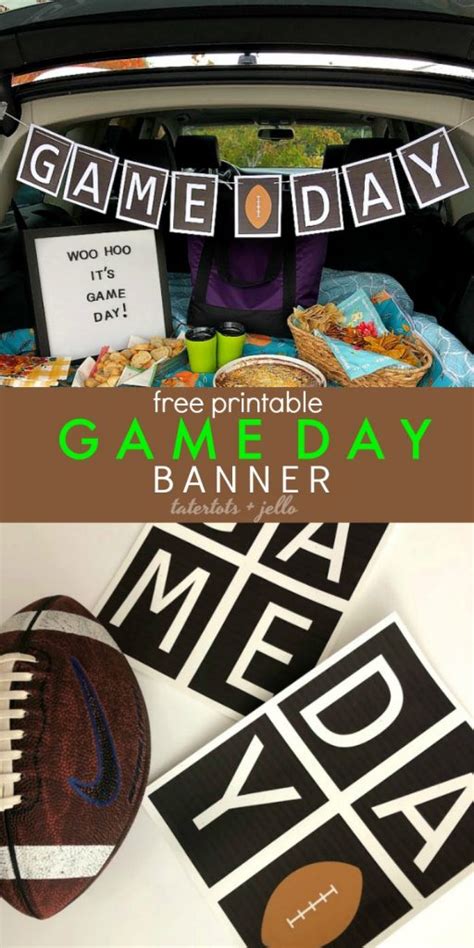 Free Printable Game Day tailgating Football Banner