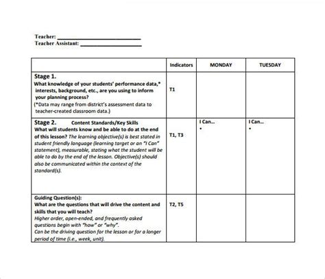 Teacher Lesson Plan Template Free Luxury 18 Teacher Lesson Plan Templates Free Sa Teacher