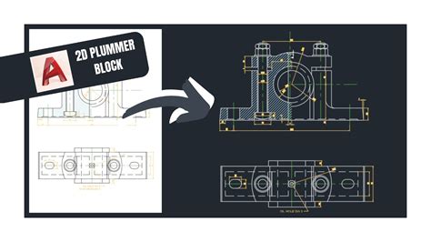 Plummer Block In AutoCAD 2D Drawing Timelapse YouTube