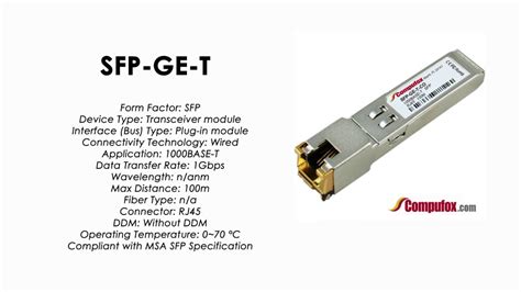 Sfp Ge T Cisco Compatible 1000base T Sfp 100m Rj 45 Youtube