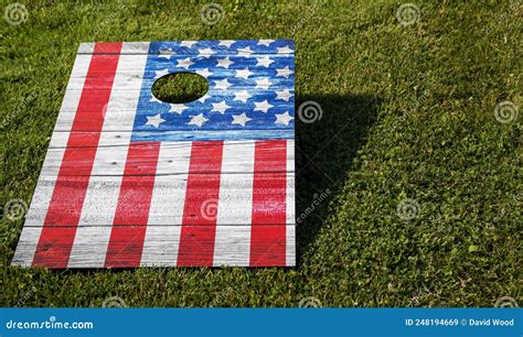 American Flag Cornhole Game Board Stock Image Image Of Green American 248194669