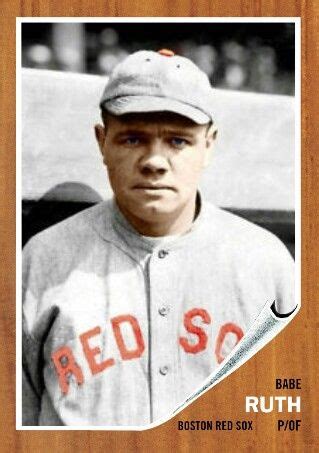 1962 Topps Design Babe Ruth Red Sox Babe Ruth Baseball Trading Cards